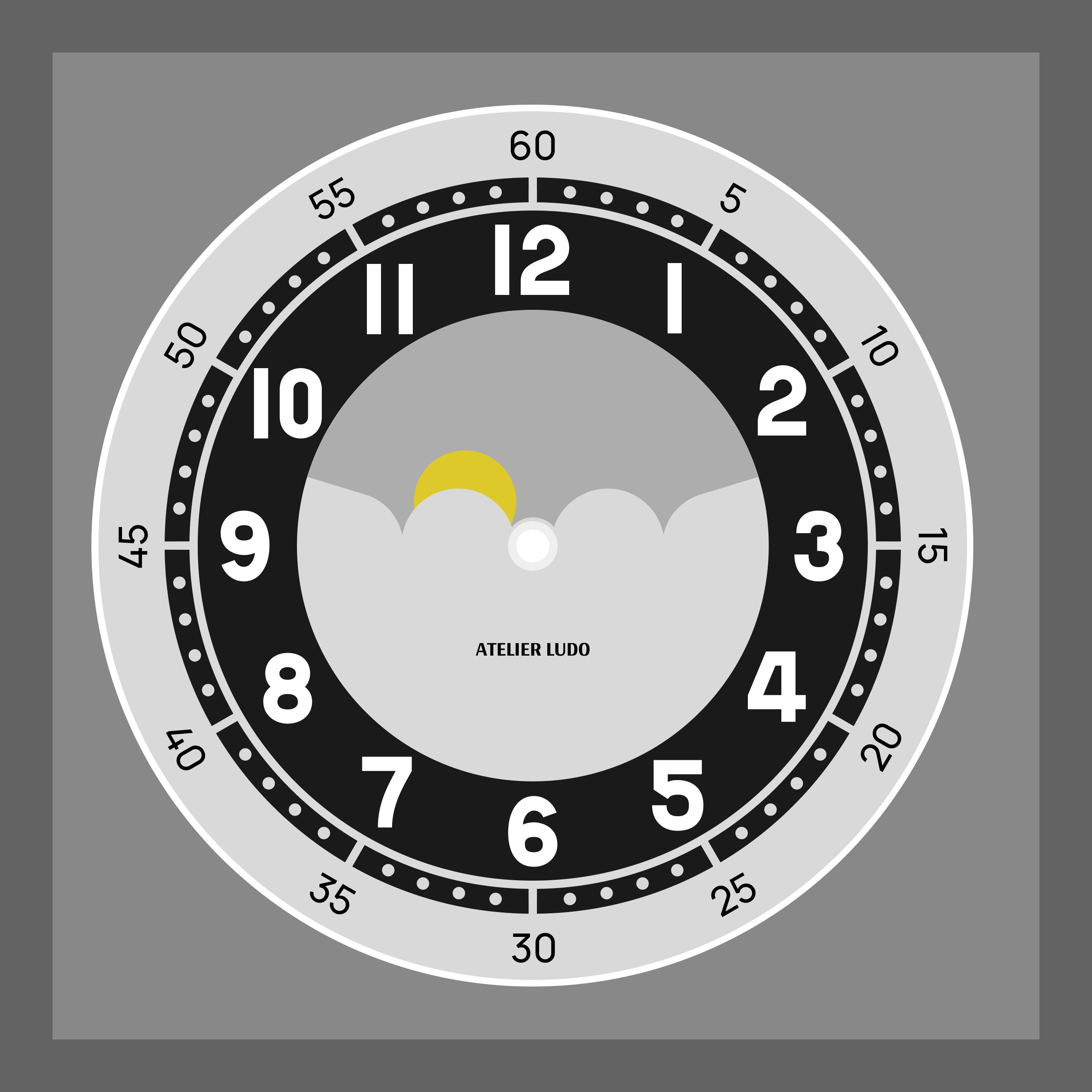 Moon phase and sun complication dark theme